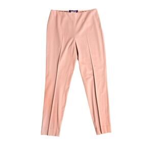 Ralph Lauren Purple Label Wool Crepe Stretch‎ Flat Front Pants Pink Women's 8